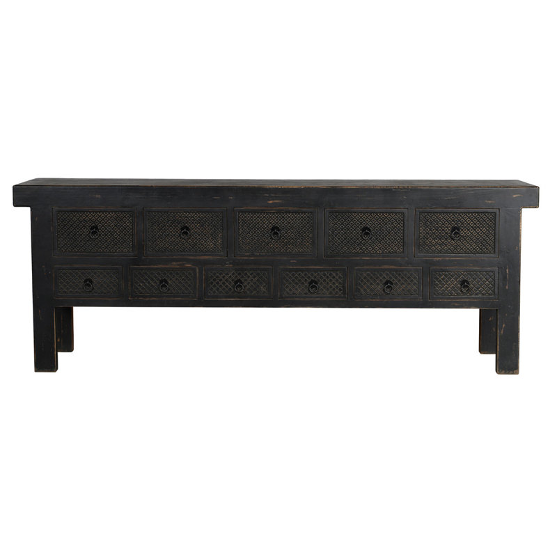 Lahey 93'' Solid Wood Console Table, Black