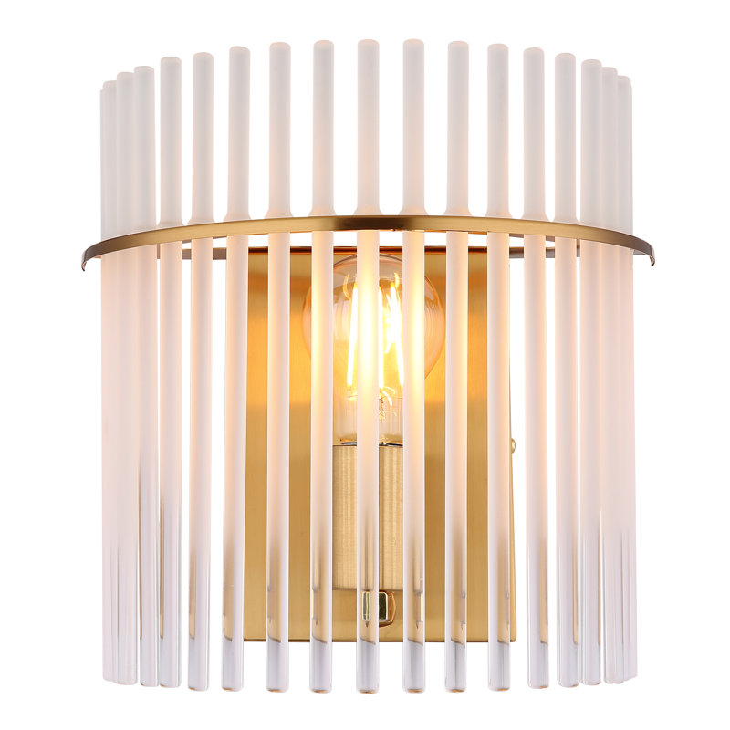 Aarvi Flush Mounted Sconce, Gold, White
