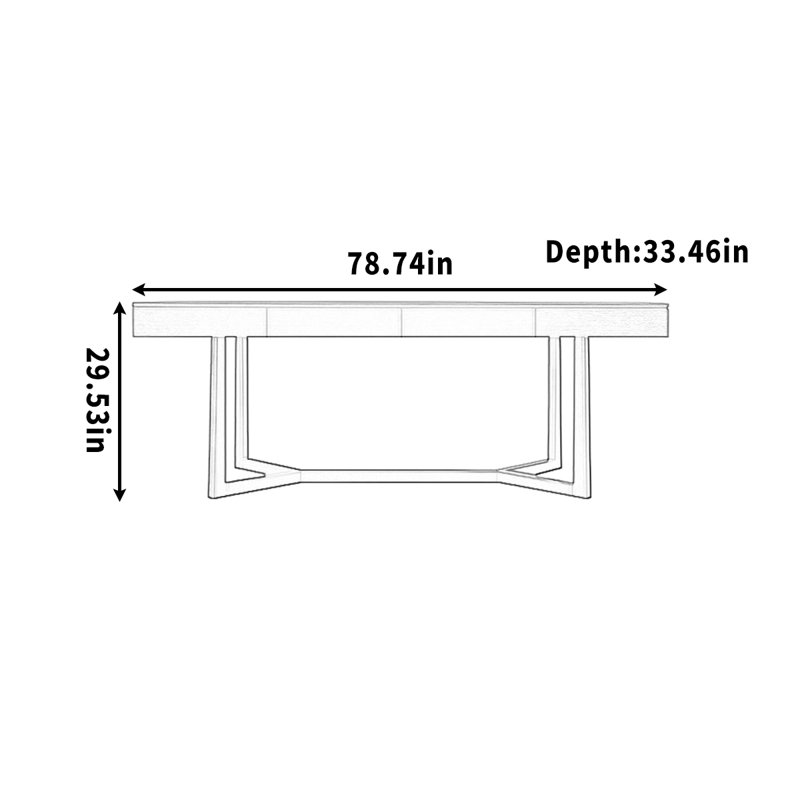 Bureau d'étude à domicile avec table d'ordinateur simple, H 29,53 po x l 78,74 po x P 33,46 po, Tanné