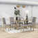 Athira 6 - Piece Trestle Dining Set, Unique-Designed Table, Upholstered Chairs and Bench
