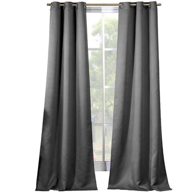 Crispin Blackout Curtains / Drapes Pair, Gray