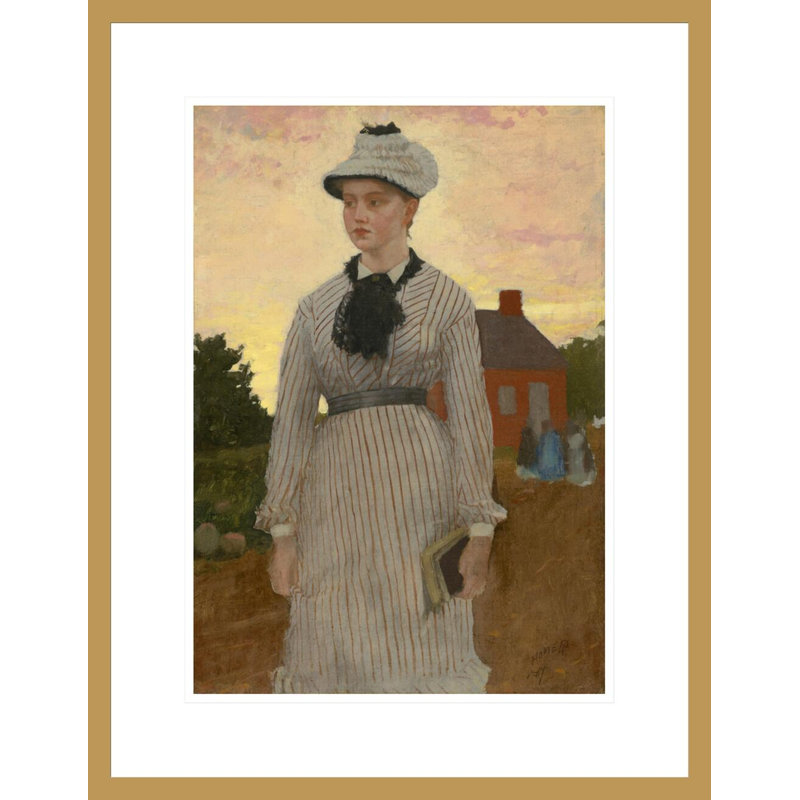 «The Red School House» par Winslow Homer, impression giclée encadrée, H 21,75 po x l 16,95 po