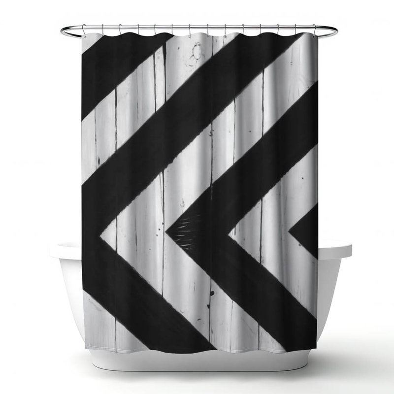 Geometric – Polyester Shower Curtain, Dye Sublimation Print, 71" W × 74" L