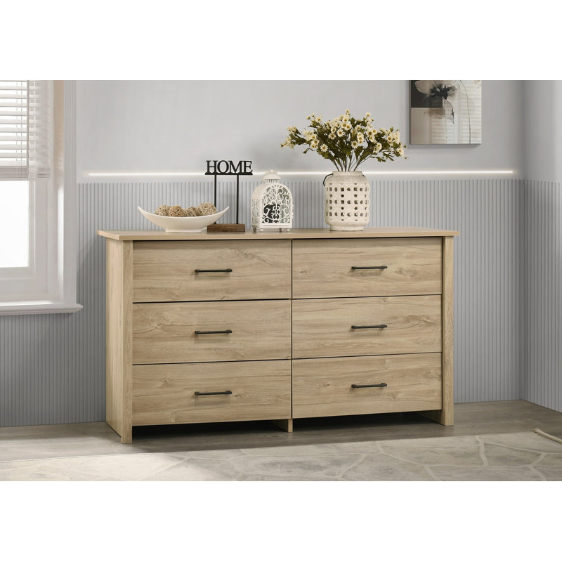Commode à tiroirs et commode avec poignées, Chêne clair