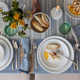 over&back Rimmed 16-Piece Semi Hand-Finished Stoneware Dinnerware Set, Service for 4