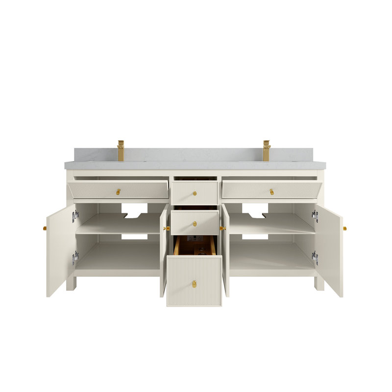 Sonoma X P 22 po De salle de bain double en albâtre Quartz, Quartz de Carrare