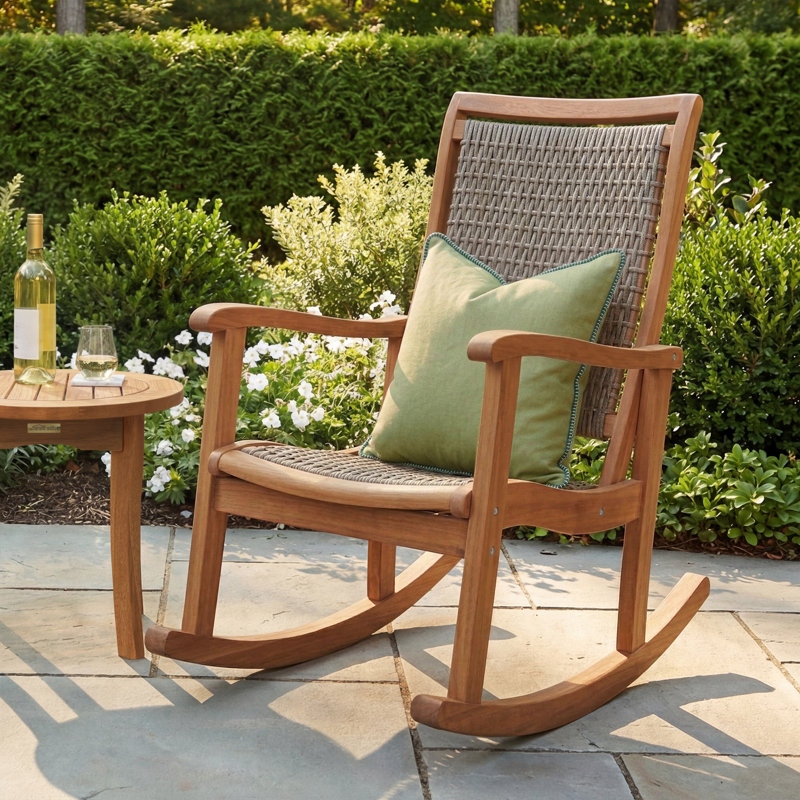 Arnot Rocking Solid Wood Chair, Driftwood Gray