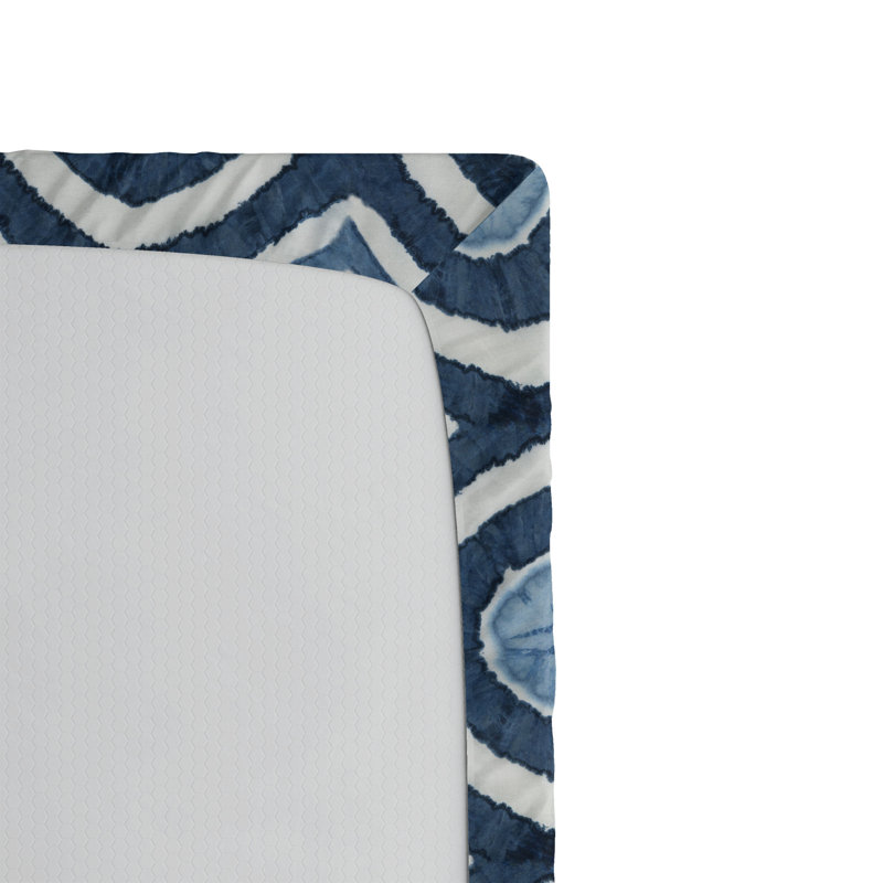 Drap-housse Ambesonne, paquet de 2, Bleu nuit / ikat bleu pâle, Drap-housse de taille simple