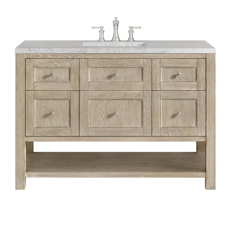 Breckenridge 48'' W Single Vanity, Eternal Jasmine Pearl, Whitewashed Oak