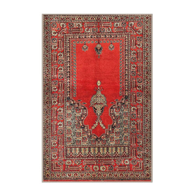 Tapis oriental rouge / gris