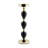 Talia Black and Gold Candlestick Taper Candle Holders - Set of 3