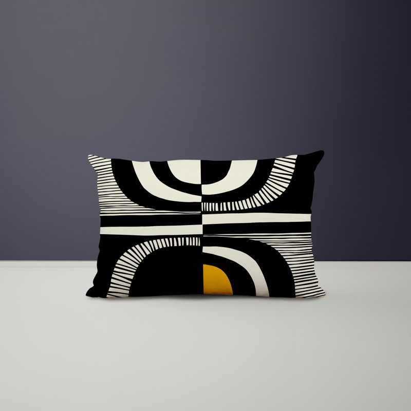 Chamu Polyester/Polyester Blend Lumbar Rectangular Indoor/Outdoor Pillow Cover & Insert, 14"H x 20"W, Yellow