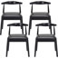 Ensemble de 2 chaises de salle à manger de style Mid-Century avec structure solide et siège tissé à la main-1386006381