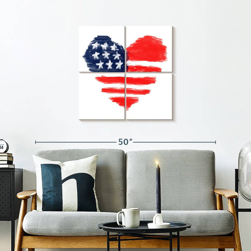 Borges Memorial Day Heart, H 26 po x l 26 po