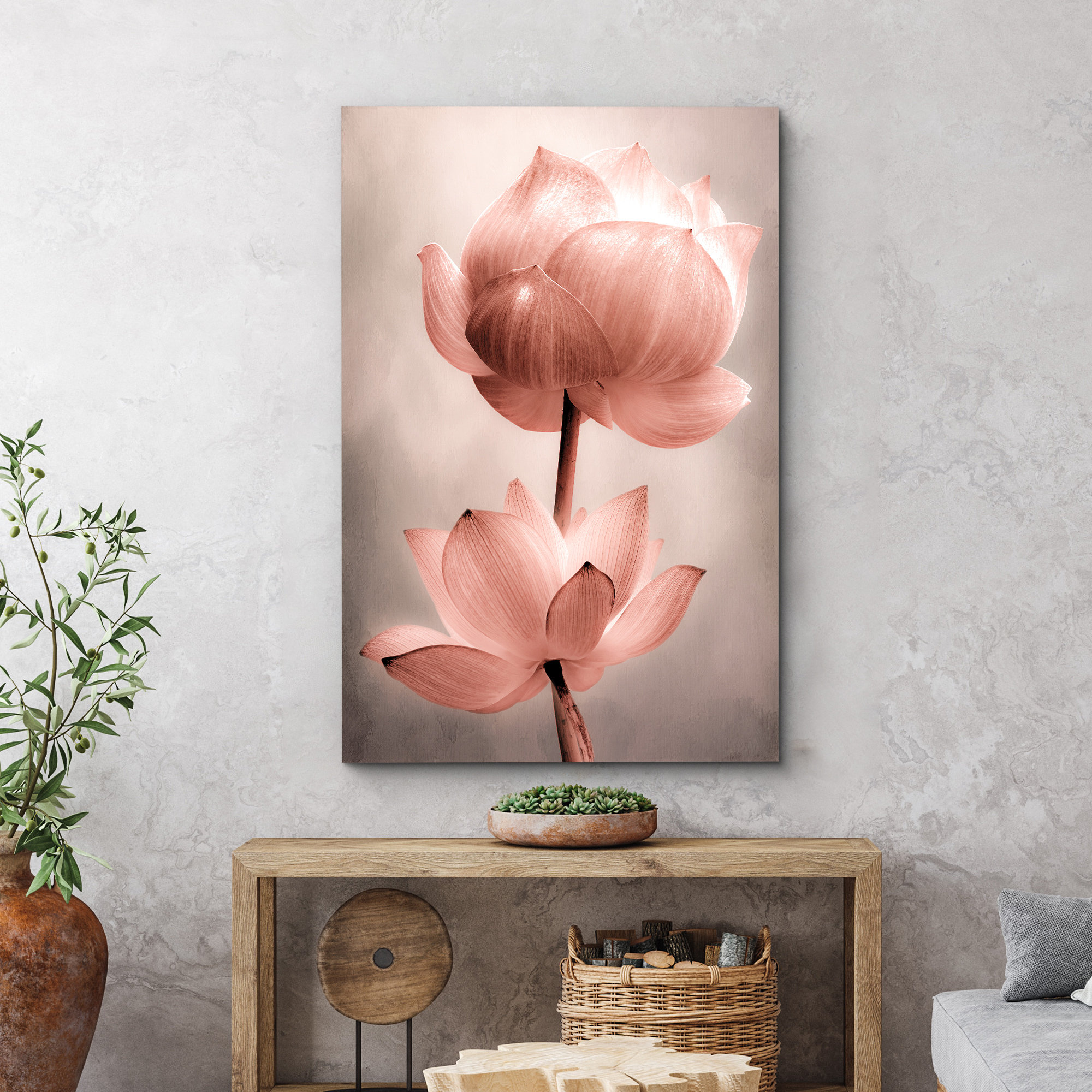 IDEA4WALL Flower Blossom Vibrant Lotus Flower Bright Floral Bathroom  Pictures Large Framed Canvas Painting Print Wall Art \u0026 Reviews | Wayfair, image size:2000x2000
