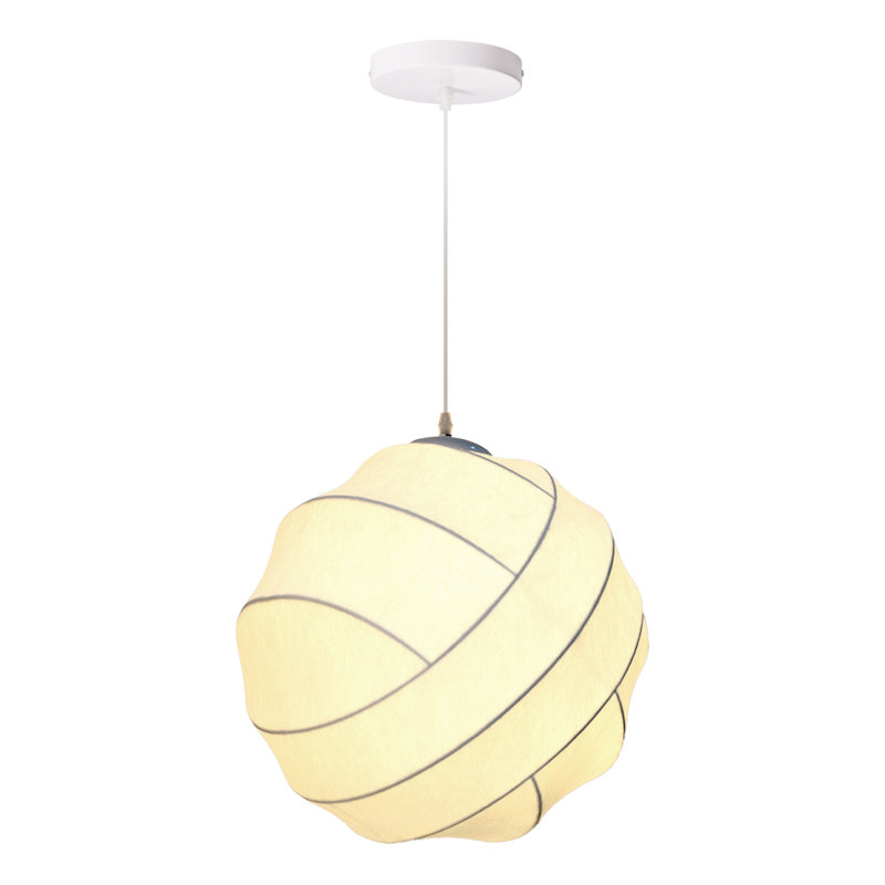 Julyus 1 - Light Single Globe Fabric Pendant, 15.74" H x 15.74" W