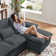 109.84" U Shaped Double Layer Soft Sofa with Toss Pillows