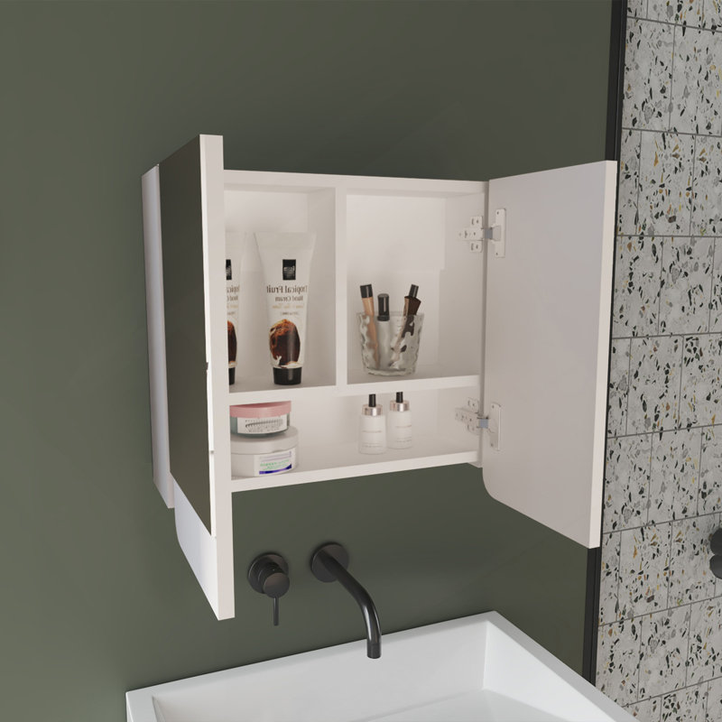 Armoire à pharmacie à miroir Luv avec tablettes intérieures, solution de rangement de salle de bain moderne et rangement