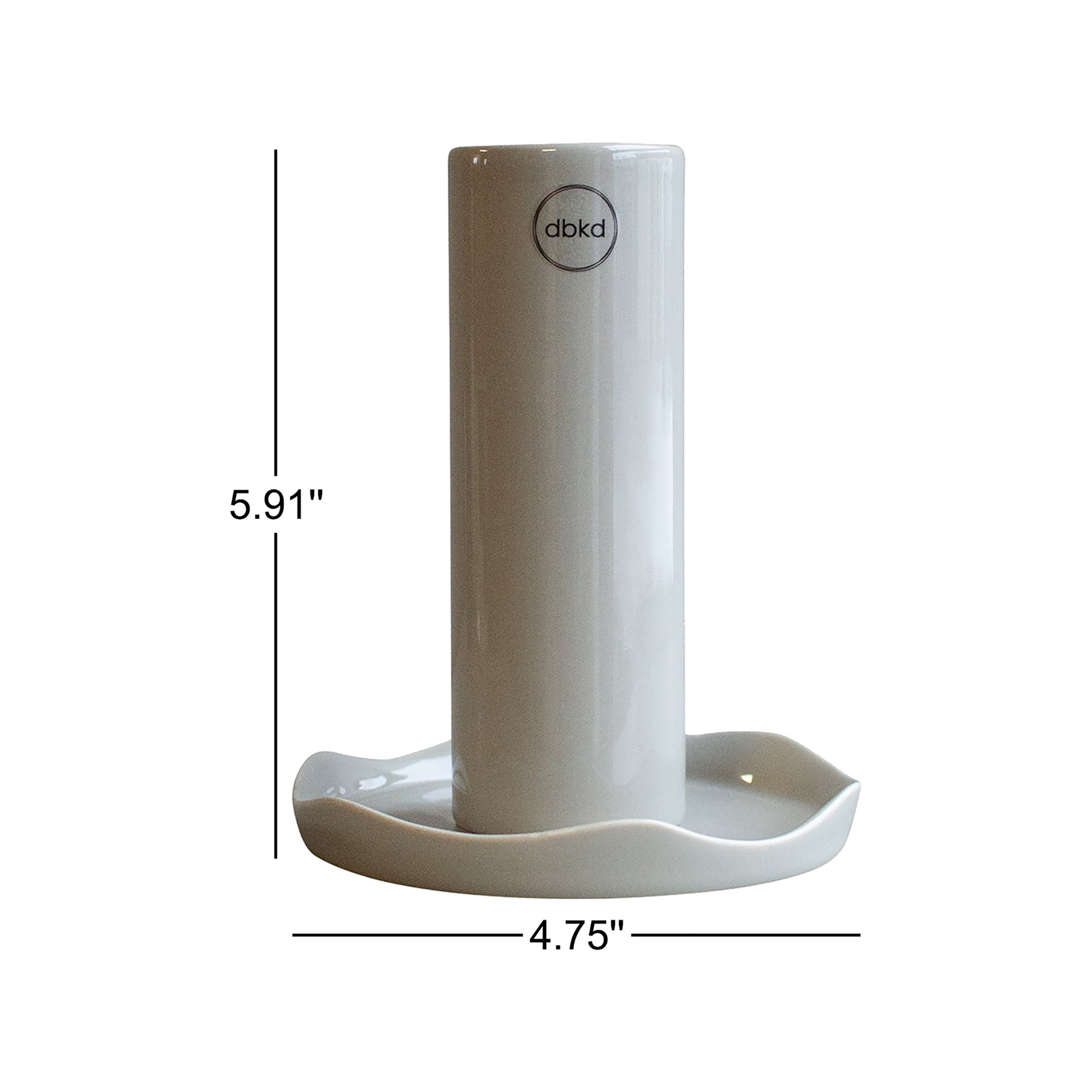 Med. Wave Candle Holder Shiny Mole, 5.91" H x 4.75" W x 4.75" D