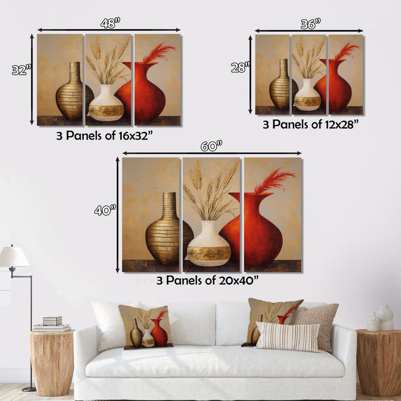 Ensemble d'art mural Ashton - Boho Pottery, H 28 po x l 36 po x P 1 po