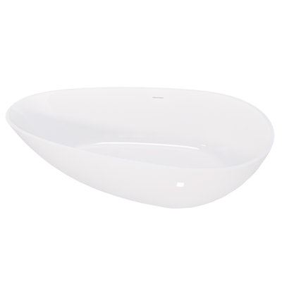 59" X 30.75" Solid Surface Stone Resin Freestanding Soaking Bathtub