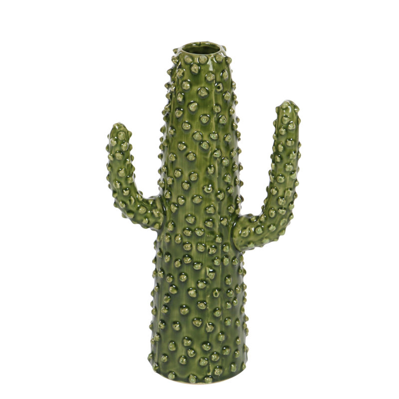 Green Ceramic Cactus Decorative Table Vase