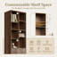 Bibliothèque haute H 73 po x l 23,6 po avec 2 tiroirs et armoire de rangement-574060857
