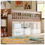 Structure de lit simple avec glissade et tablette de rangement - Lit mezzanine en bois pour enfants avec échelle et garde-corps, lit plateforme en noyer clair pour garçons et filles-324139768