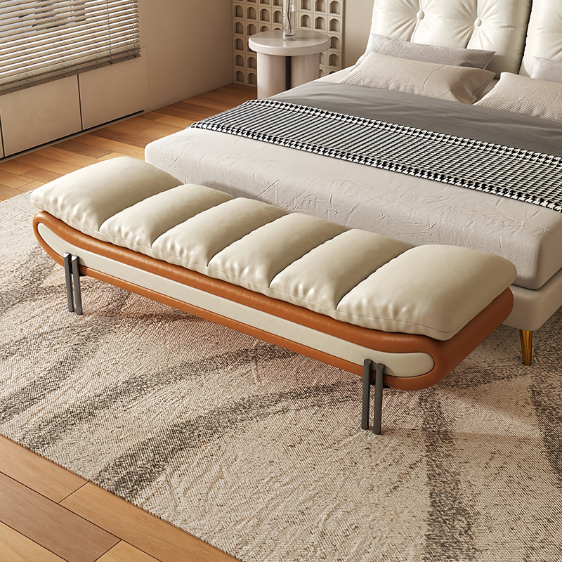 Banc de rangement Schechner, Beige / orange