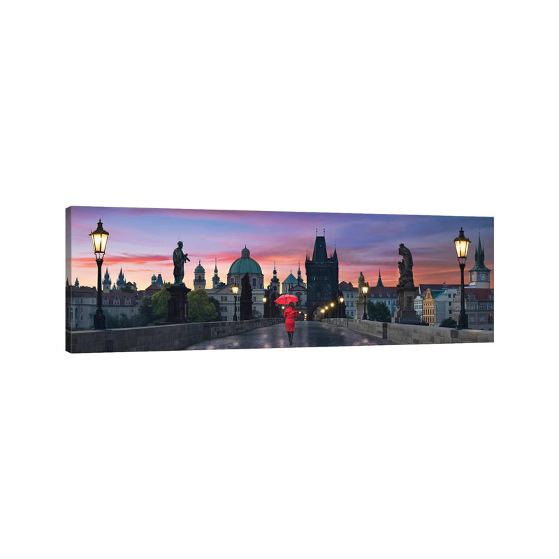 Dawn At Charles Bridge by Artist: Lee Sie - Wrapped Canvas Panoramic Print, 121.92 cm H x 40.64 cm W x 1.91 cm D