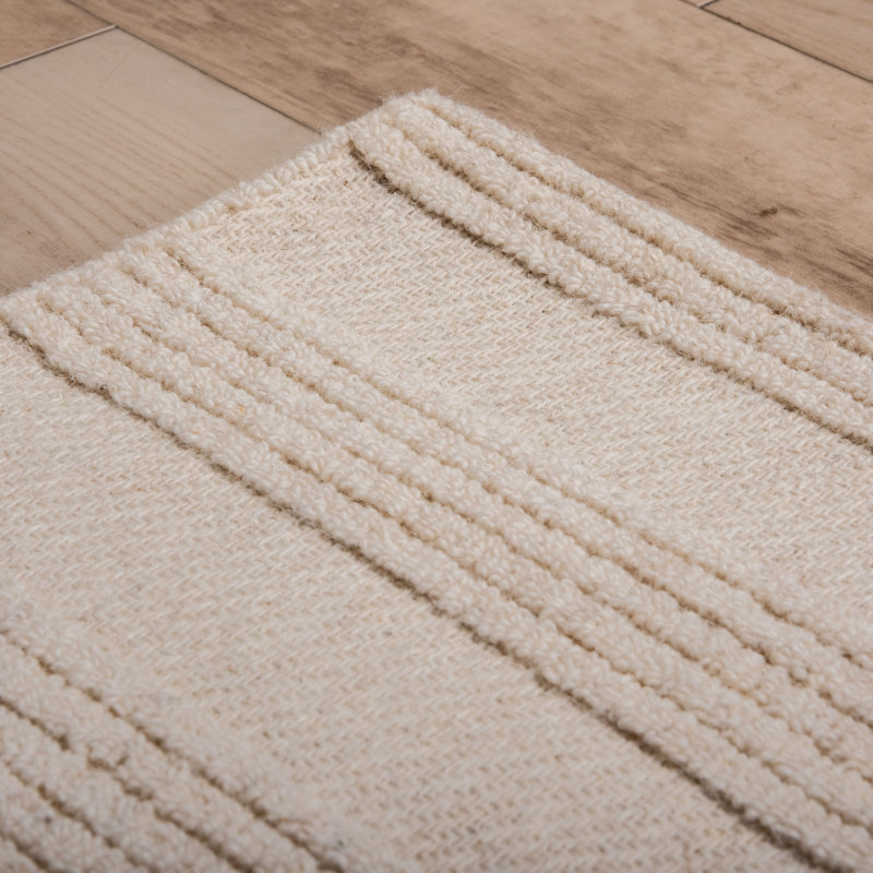 Tapis 100% laine touffeté à la main, Rectangle 5 pi x 7 pi 9 po