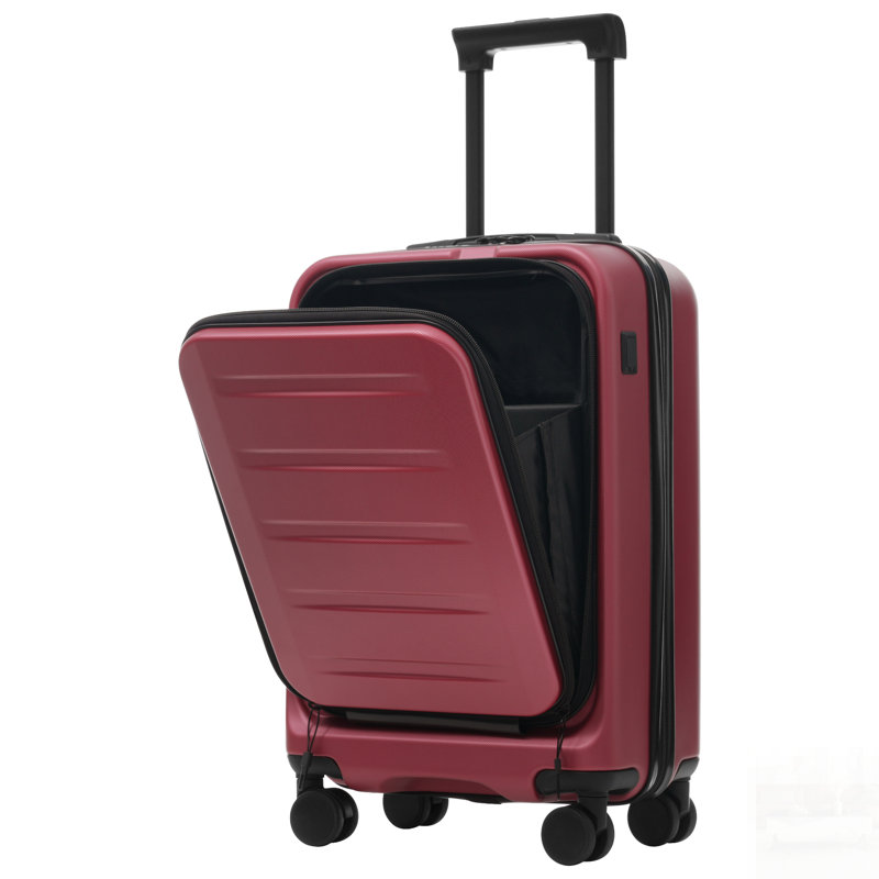 Ensemble de valises extensibles 5 pièces avec ouverture frontale, port USB, verrous TSA et roues pivotantes doubles pour un voyage facile