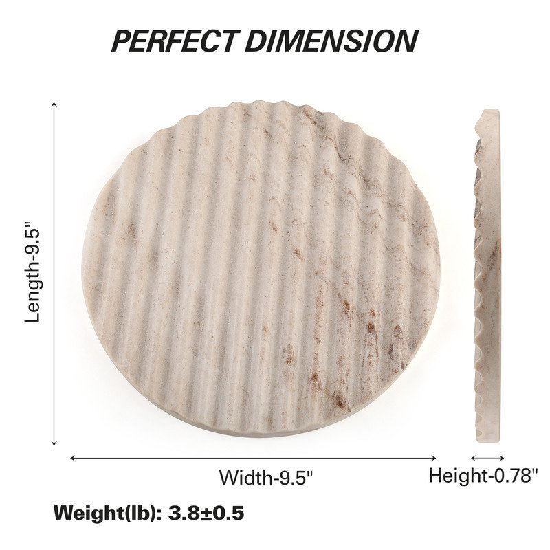 Guein Round Natural Marble Tray,Palissandro Classico