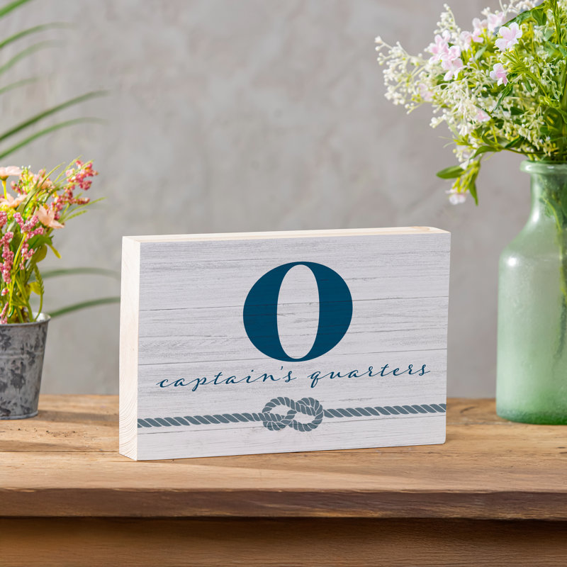 Coastal Wooden Plock Monogram Captain 12x8" O