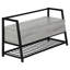 Banc moderne moderne 42 po avec cadre en stratifié gris et attaches en métal noir