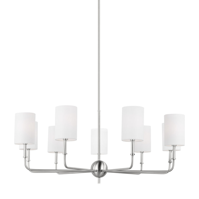 Rowley 9-Light Chandelier, Brushed Nickel