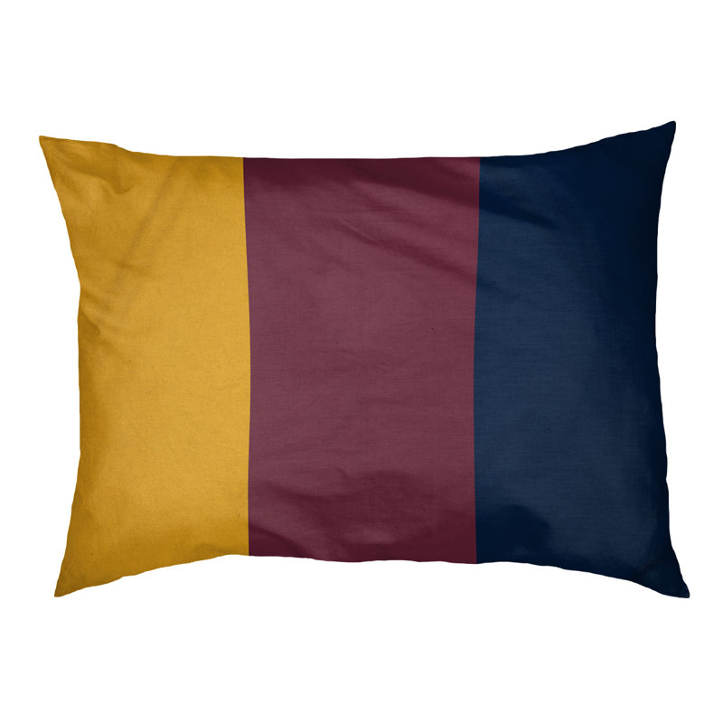 Coussin Cleveland, Moyen (l 28 po x P 18 po x H 9,5 po), Or / vin / bleu marine