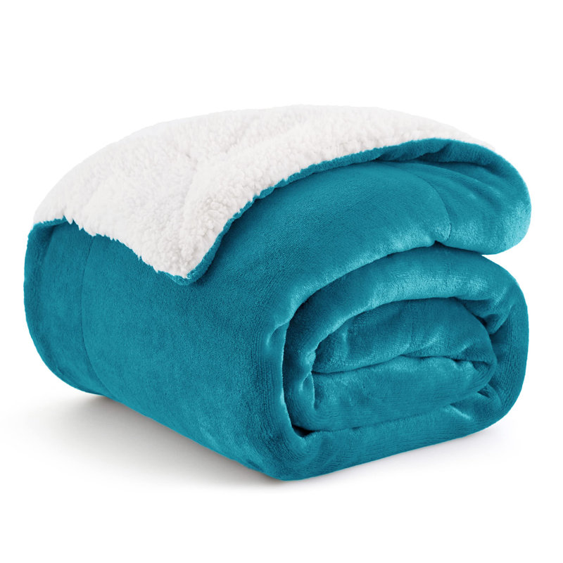 Jeté en sherpa Bedsure ™ GentleSoft ™ - couverture de lit chaude toutes saisons - bleu sarcelle - cadeau idéal pour les étudiants