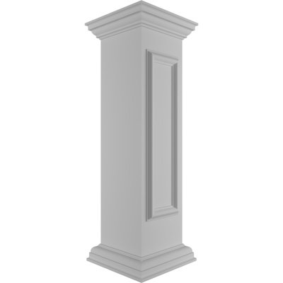 Straight Newel Post with Panel, Flat Capital & Base Trim (Installation kit included)