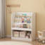 Bibliothèque pour enfants avec rangement ouvert, bibliothèque pour enfants orientée vers l'avant, étagère à livres en bois à plusieurs niveaux pour les tout-petits, salle de jeux, chambre à coucher ou chambre de bébé - blanc