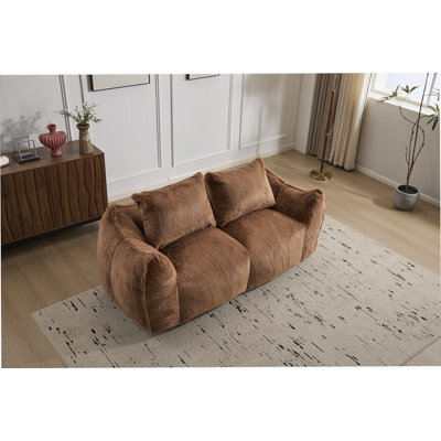 Soft And Fluffy Bean Bag Couch For Adults, Cozy Loveseat With Pillows, Ideal For Indoor Relaxation In Living Room Or Bedroom