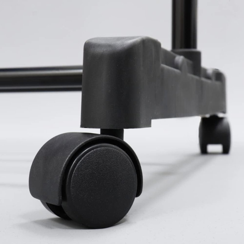83" Adjustable Rolling Clothes Rack Garments Rail Stand with Wheels & Lower Storage Shelf