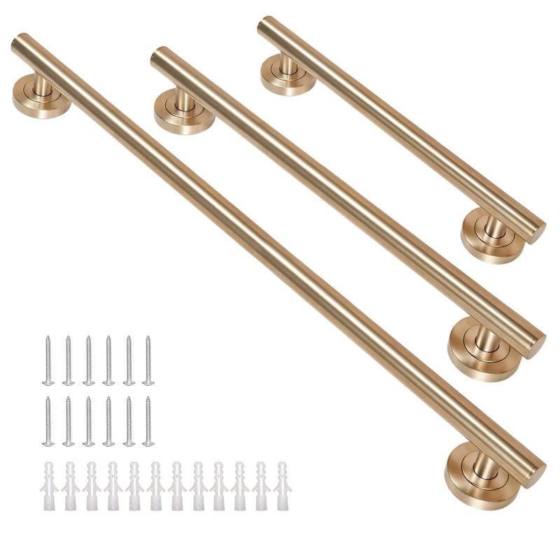 Bath Shower Safety Grab Bar, 3 Pack 18'' 24'' 36'', Gold