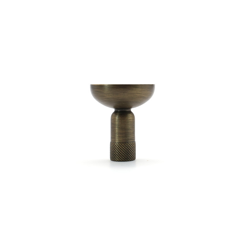 Knurled Cabinet Knob, Aged Brass