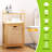 Bamboo Laundry Hamper with 2-Tier Shelves & Tilt-Out Basket