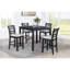 Mobilier de salle à manger 5 pièces Table de salle à manger 4 chaises d'appoint en bois d'hévéa