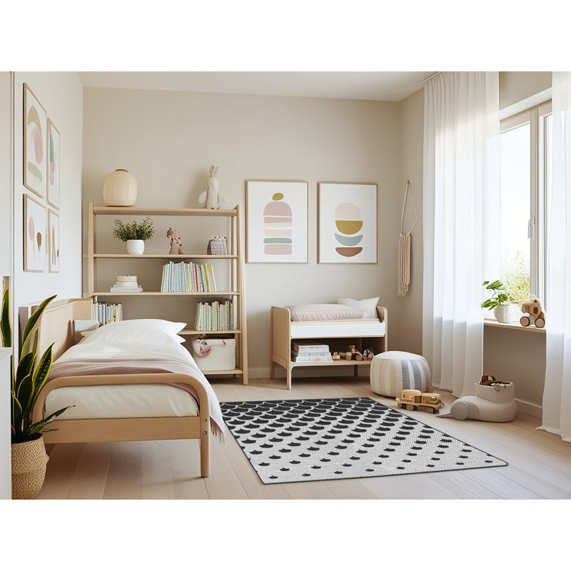 Tapis décoratif à motifs noir/gris Jahn, Rectangle 4 pi x 6 pi