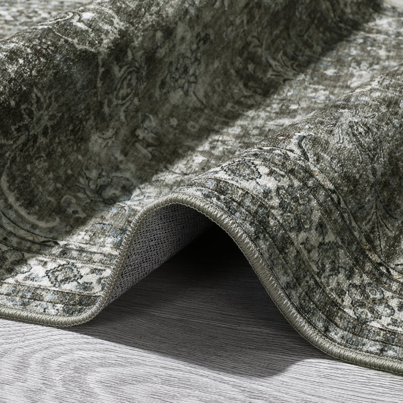 Amaurys Washable Floral Indoor Rug, Runner 2' x 6'