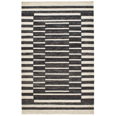 Tapis gris anthracite en laine tissé à la main Heights