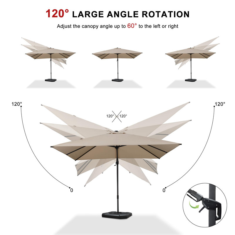 274cm X 365cm Rectangular Cantilever Parasol, Beige